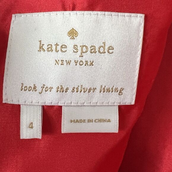 Kate Spade Dress Jillian Fit And Flare Sleeveless Silk Blend Pink Big Bow Size 4 - Picture 6 of 7